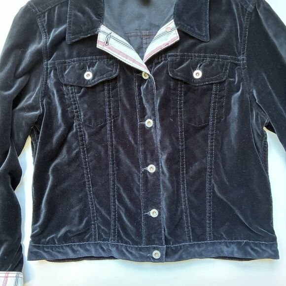 Sundance Velvet Denim/Jean-Style Jacket Black Women's Size Medium Basic Western - Picture 5 of 10